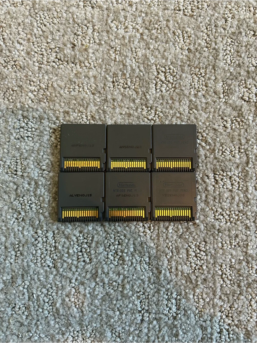 Nintendo DS Game Cartridge Set - Black Cartridges with Yellow & Blue Labels